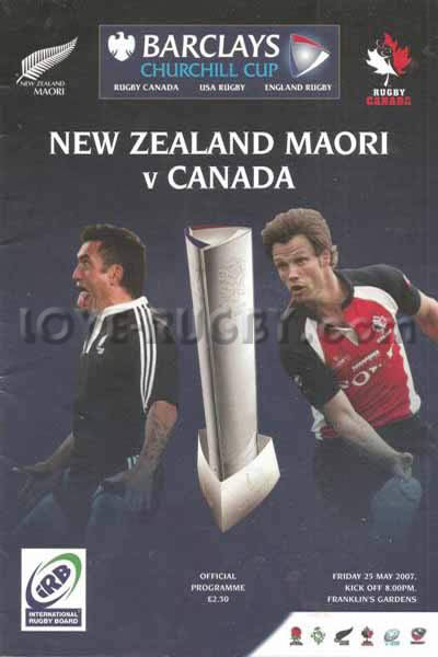 2007 New Zealand Maori v Canada  Rugby Programme